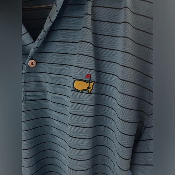 Peter Millar Masters Polo Blue Striped Sz M (fits like a Large) - Picture 4 of 4